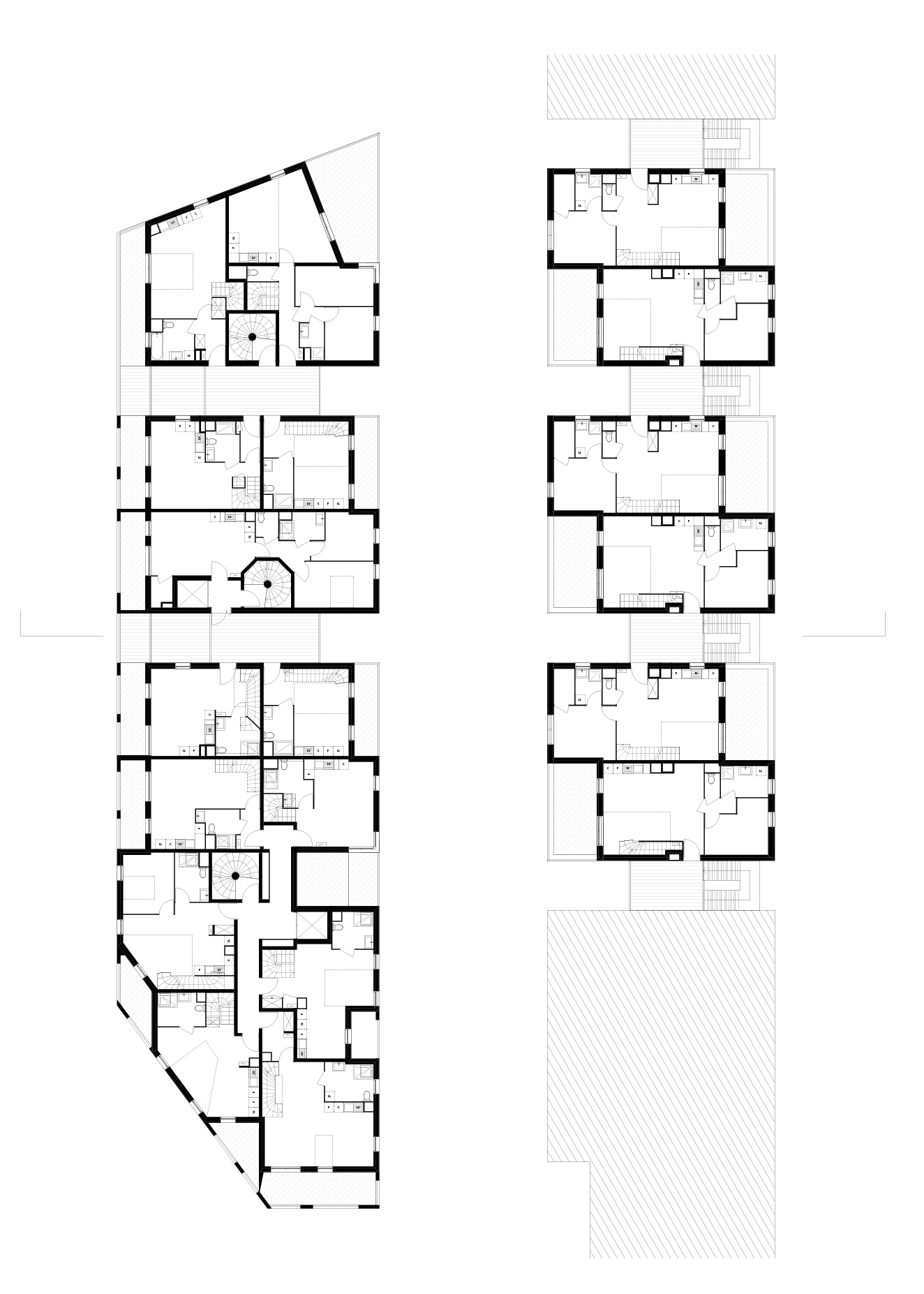 58 logements collectifs et intermédiaires à Montreuil (chantier) - Plan d'étage courant