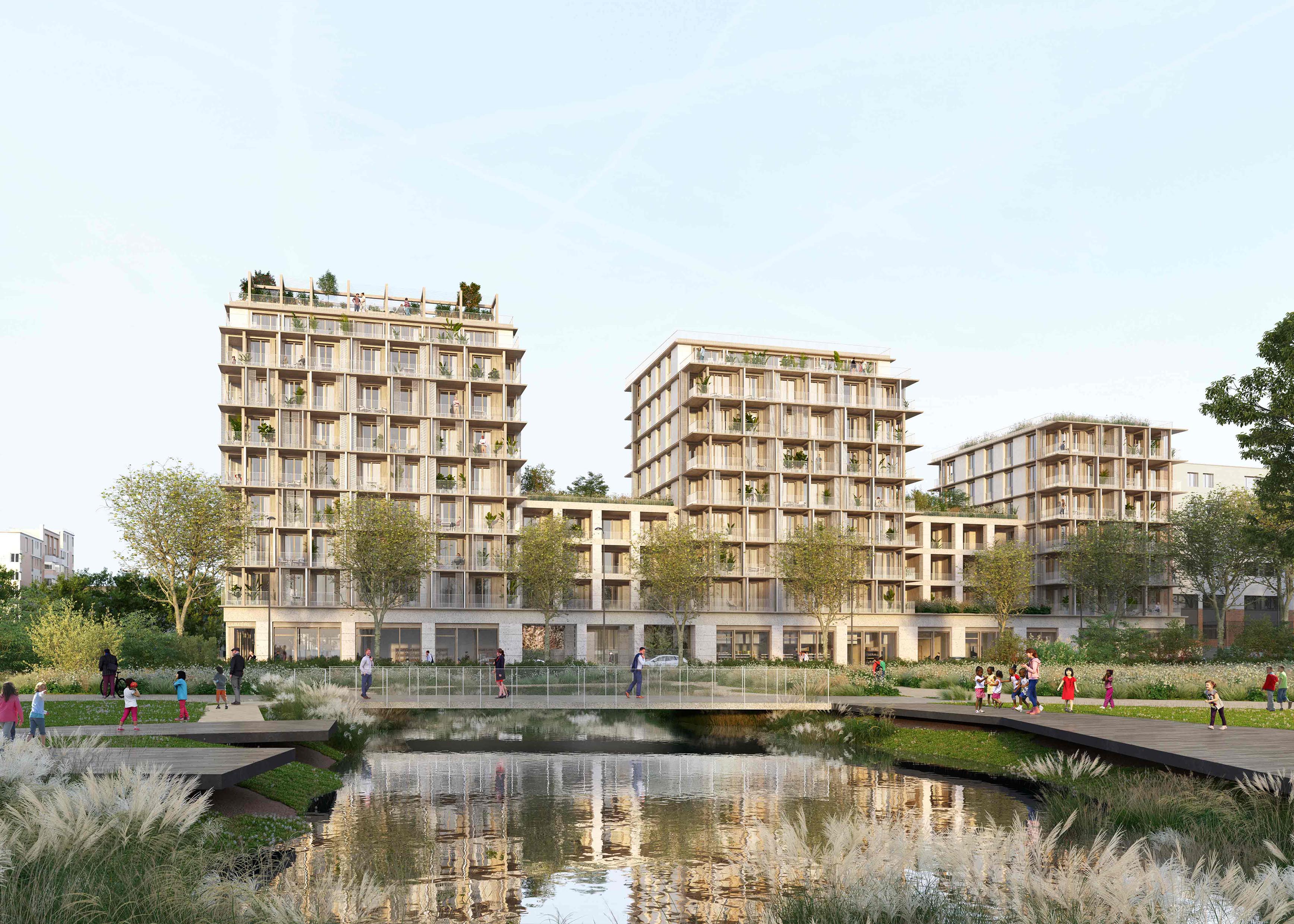 110 logements bois-paille à Paris ZAC Python Duvernois - Loto archilab perspectiviste