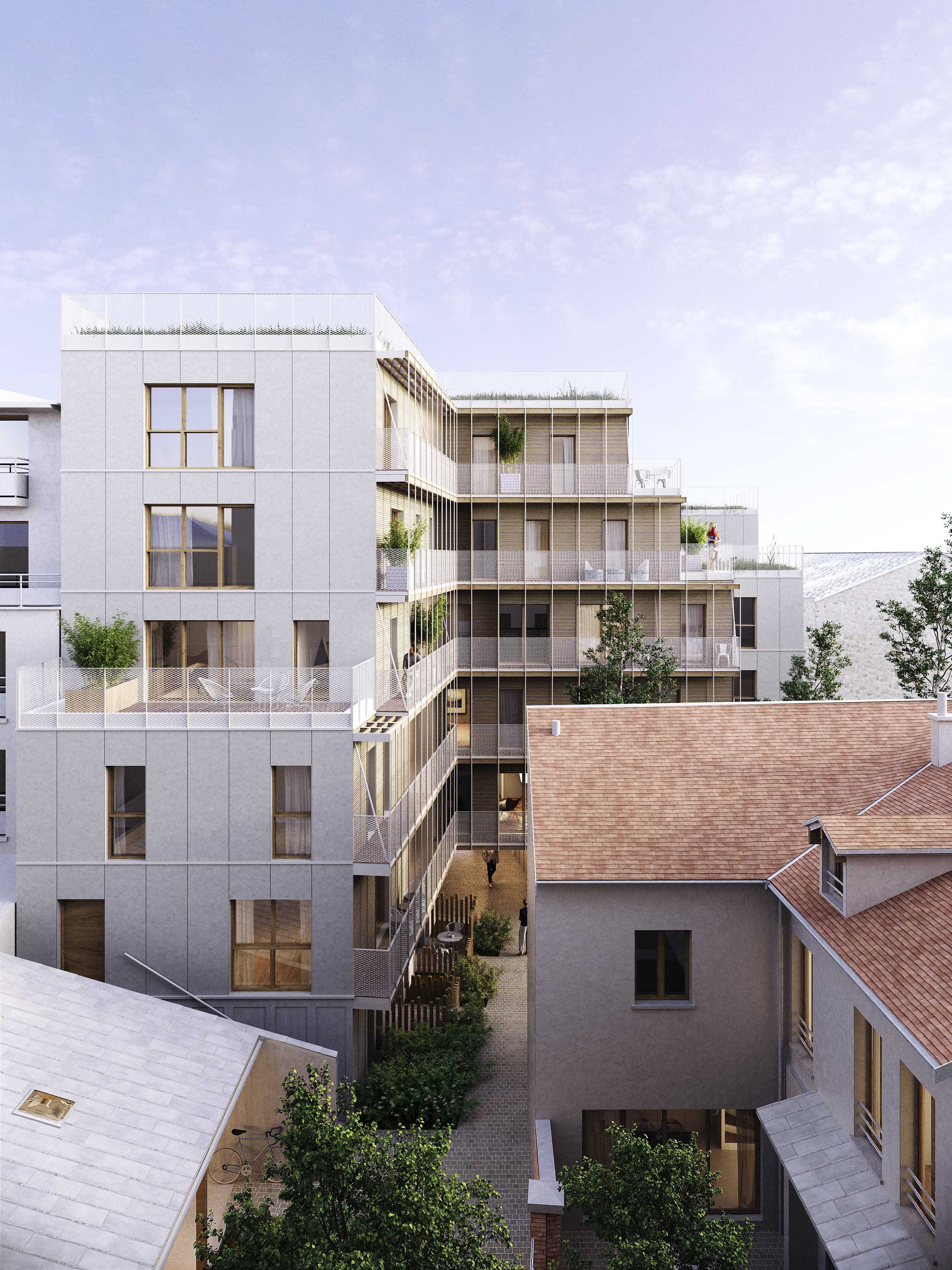 50 logements en structure bois à Paris XXe (chantier) - 